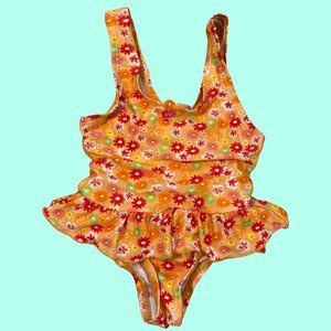 Floral ruffle skirt swimsuit (2T)